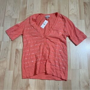 LOFT Womens New With Tags cardigan with sequins Short Sleeve XS